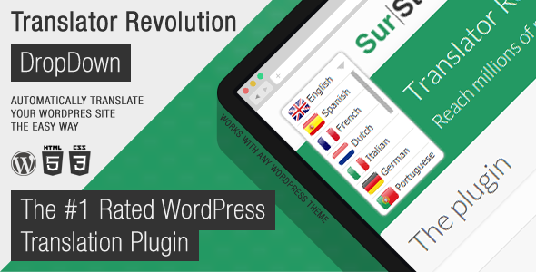 Translator Revolution DropDown WordPress Plugin
